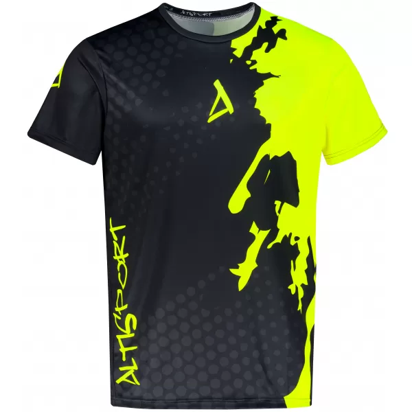  Prémiové pánske funkčné tričko ALTISPORT VOJ/ALM112TR01 ČIERNO-FLUO ŽLTÁ 