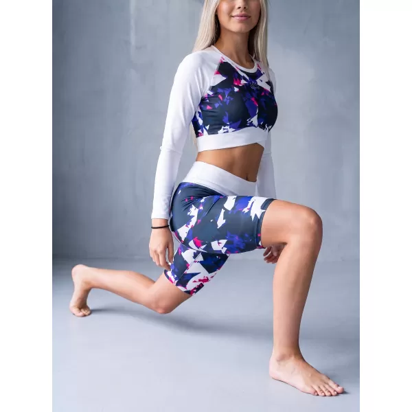  Dámsky funkčný prémiový crop top ALTISPORT VOJ/ALW110TR04 FIALOVÁ A BIELA 