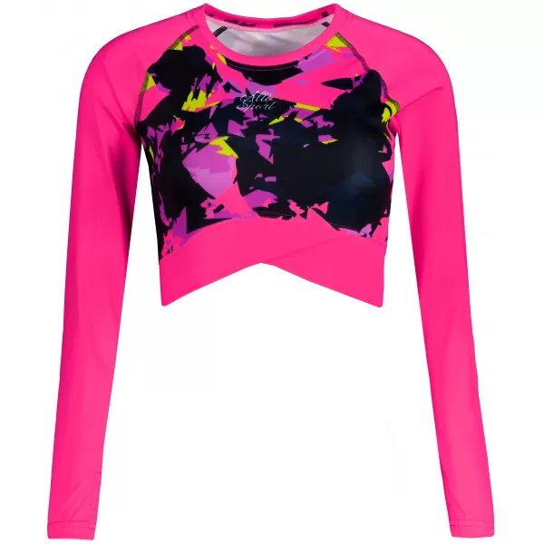  Dámsky funkčný prémiový crop top ALTISPORT VOJ/ALW110TR04 RUŽOVO ČIERNA 