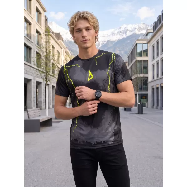  Prémiové pánske funkčné tričko ALTISPORT VOJ/ALM113TR01 ČIERNO-FLUO ŽLTÁ 
