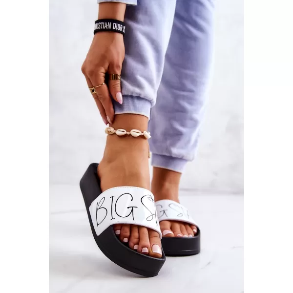  Dámske módne šľapky BIG STAR JJ274A275 BIELA ​​Big Star Shoes 