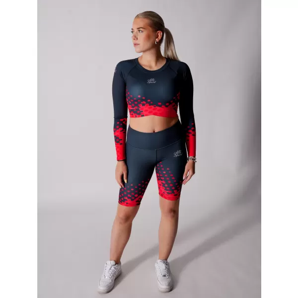  Dámsky funkčný prémiový crop top ALTISPORT VOJ/ALW109TR04 ČERVENO-ČIERNE 