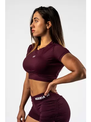 Crop top s otvoreným chrbtom STRONG BEAUTY 430 DARK RED Nebbia