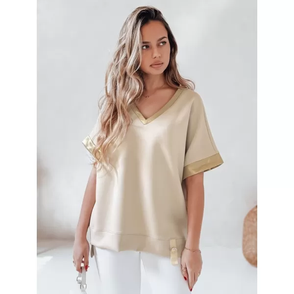  Dámske tričko DSTREET SHINE LOVE RY2914 BÉŽOVÁ 