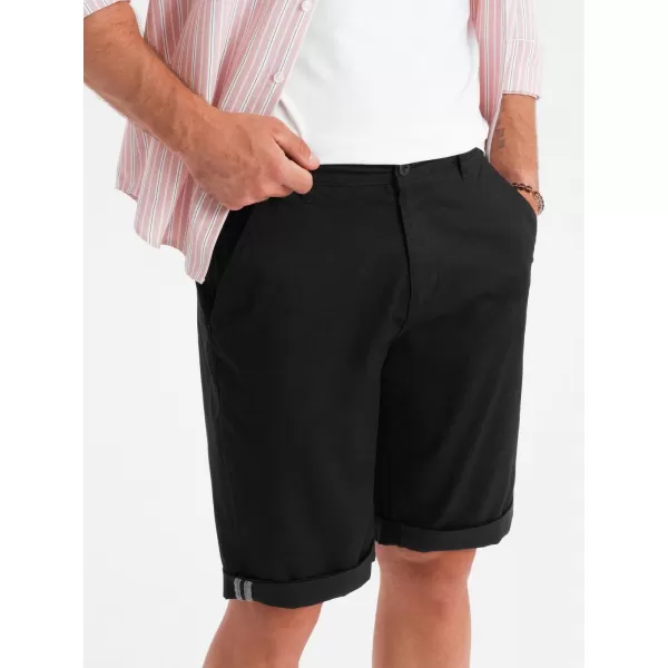  Pánske šortky OMBRE OM-SRCS-0197 ČIERNA 