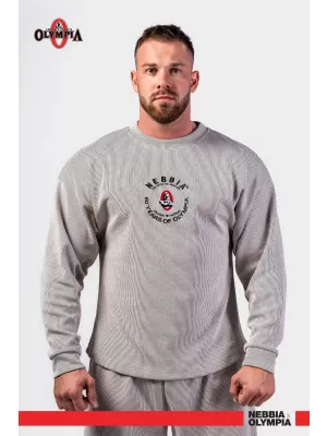 Nadrozmerná mikina bez kapucne SIGNATURE 797 SVETLO GREY Nebbia