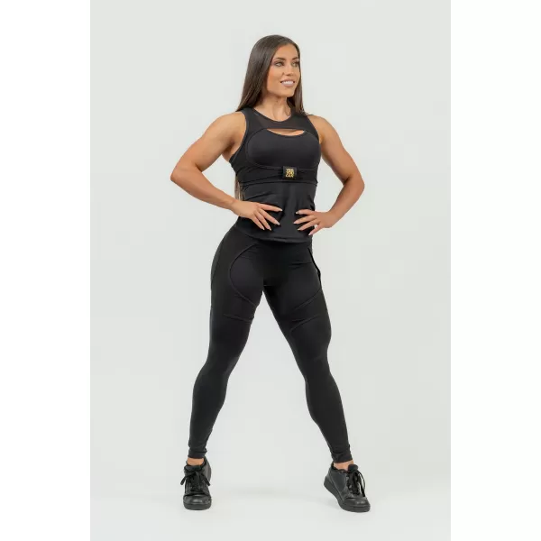  Dámske športové legíny s INTENSE Mesh 838 Gold BLACK/GOLD Nebbia 