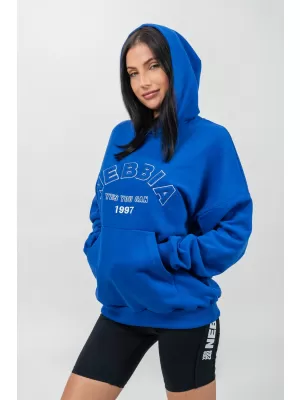 Oversize mikina s kapucňou GYM RAT 256 BLUE Nebbia
