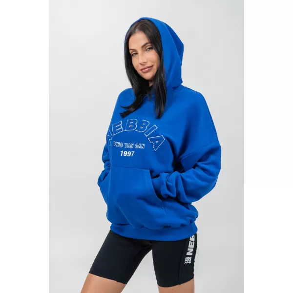  Oversize mikina s kapucňou GYM RAT 256 BLUE Nebbia 