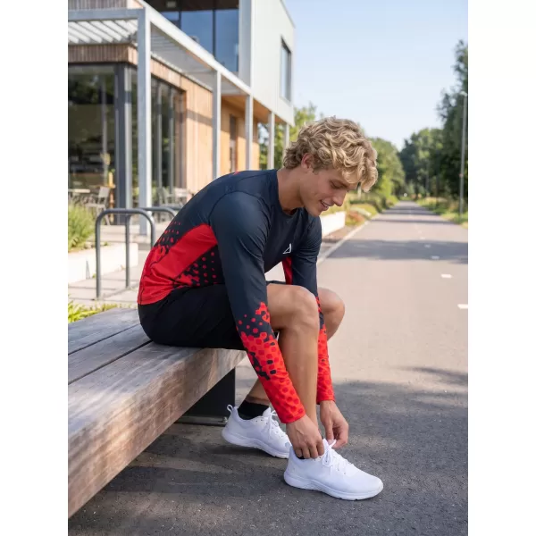  Funkčná kompresia mužov T -shirt s prémiou s dlhým rukávom ALTISPORT VOJ/ALM109TR03 ČERVENÁ/ČIERNA 