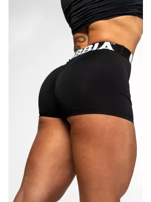 Fitness šortky s vysokým pásom GLUTE PUMP 240 BLACK Nebbia