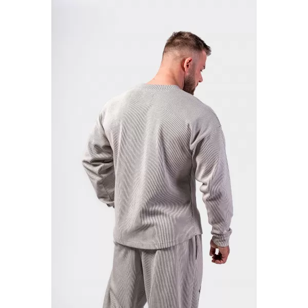  Nadrozmerná mikina bez kapucne SIGNATURE 797 SVETLO GREY Nebbia 