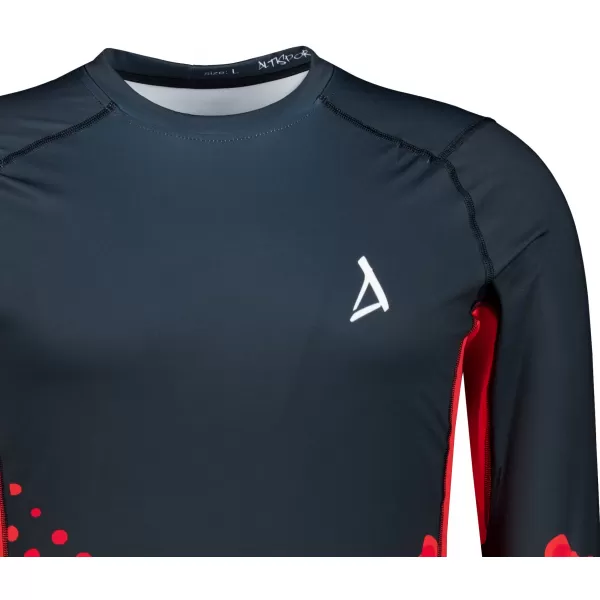  Funkčná kompresia mužov T -shirt s prémiou s dlhým rukávom ALTISPORT VOJ/ALM109TR03 ČERVENÁ/ČIERNA 