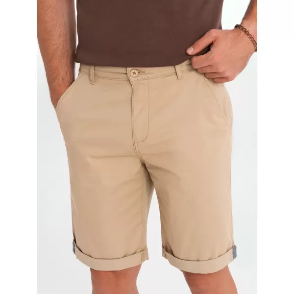  Pánske šortky OMBRE OM-SRCS-0197 BÉŽOVÁ 