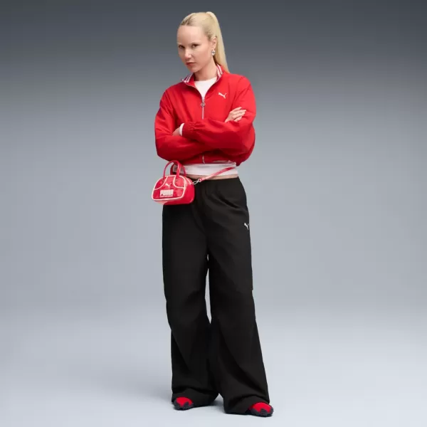  Dámske nohavice PUMA WARDROBE ESS PARACHUTE WOVEN PANTS OP 632044-01 ČIERNY 