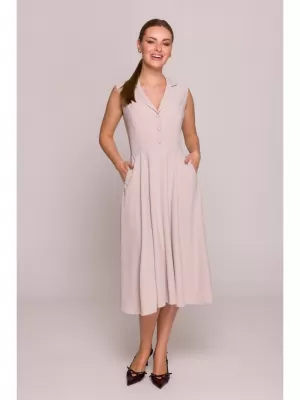Šaty STYLOVE S409 BÉŽOVÁ