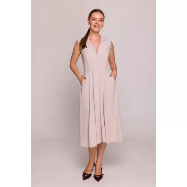  Šaty STYLOVE S409 BÉŽOVÁ 