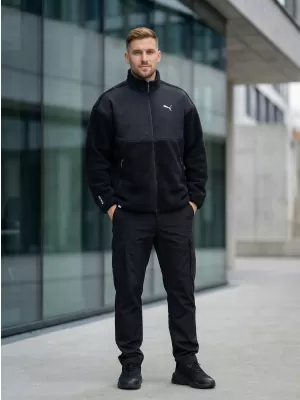 Pánska bunda PUMA TECH SOFT TECH RELAXED SHERPA JACKET 632104-01 ČIERNA