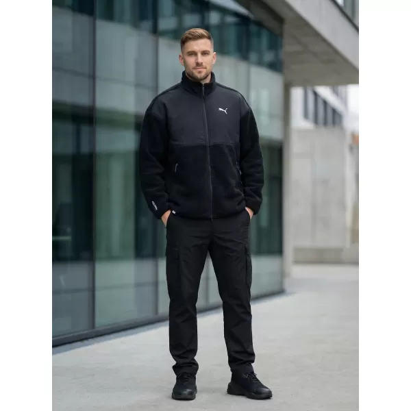  Pánska bunda PUMA TECH SOFT TECH RELAXED SHERPA JACKET 632104-01 ČIERNA 