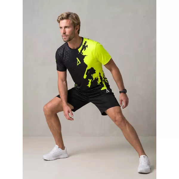  Prémiové pánske funkčné tričko ALTISPORT VOJ/ALM112TR01 ČIERNO-FLUO ŽLTÁ 