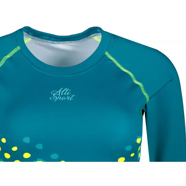  Dámsky funkčný prémiový crop top ALTISPORT VOJ/ALW109TR04 SMARAGDOVÁ/FLUO ŽLTÁ 
