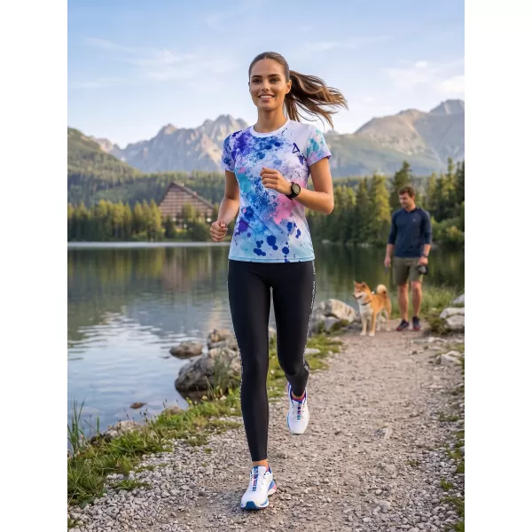  Dámske prémiové funkčné tričko ALTISPORT VOJ/ALW055TR01 FIALOVÁ/MODRÁ 