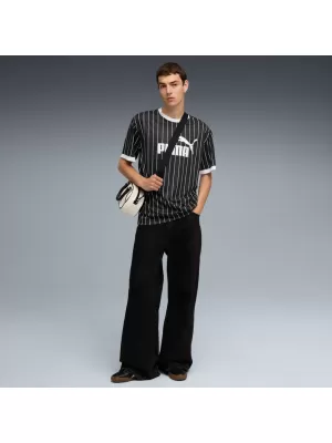 Pánsky dres PUMA ESS STRIPED JERSEY 688263-01 ČIERNA