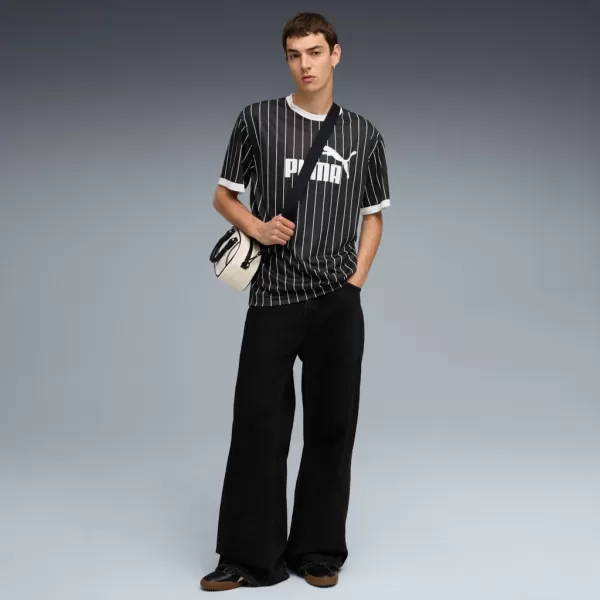  Pánsky dres PUMA ESS STRIPED JERSEY 688263-01 ČIERNA 