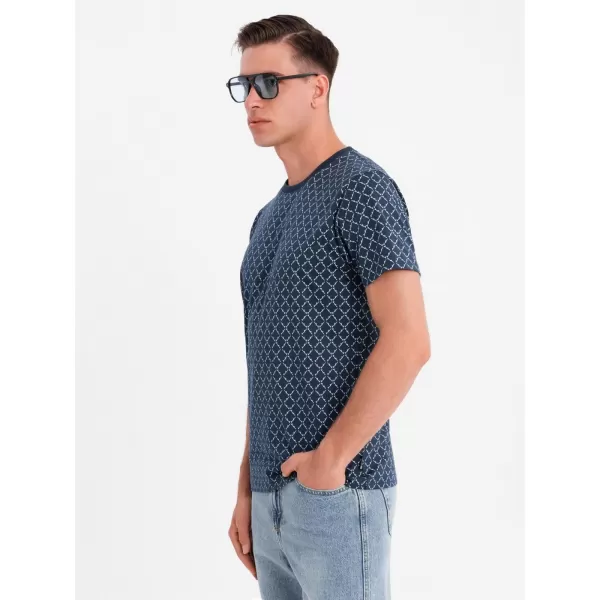  Pánske tričko OMBRE OM-TSFP-0250 NÁMORNÍCKA MODRÁ 