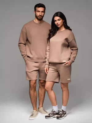 Mikina + šortky OMBRE Z108 HNEDÁ