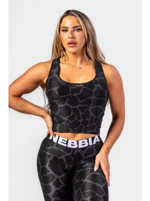 Prírodou INŠPIROVANÝ športový crop top Racer back” 549 BLACK Nebbia