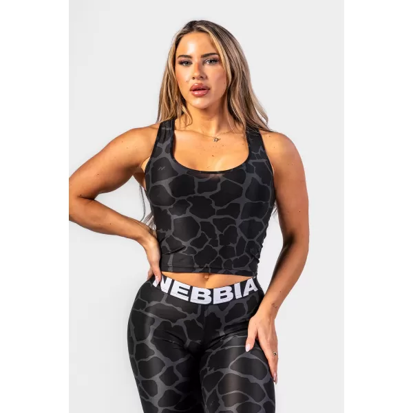  Prírodou INŠPIROVANÝ športový crop top Racer back” 549 BLACK Nebbia 