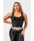 Prírodou INŠPIROVANÝ športový crop top Racer back” 549 BLACK Nebbia