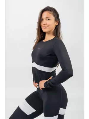 Čierny top s dlhým rukávom TRUE HERO 242 BLACK Nebbia
