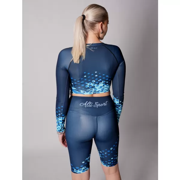  Dámsky funkčný prémiový crop top ALTISPORT VOJ/ALW109TR04 KRÁĽOVSKÁ MODRÁ 
