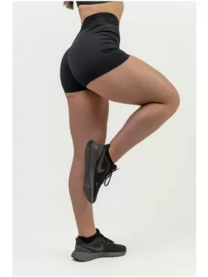 Dámske kompresné šortky s vysokým pásom INTENSE Leg Day 832 BLACK Nebbia