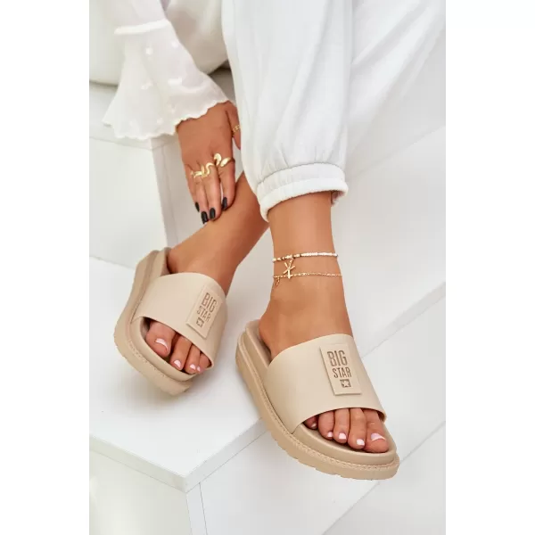  Dámske šľapky BIG STAR LL274A210 BÉŽOVÁ Big Star Shoes 