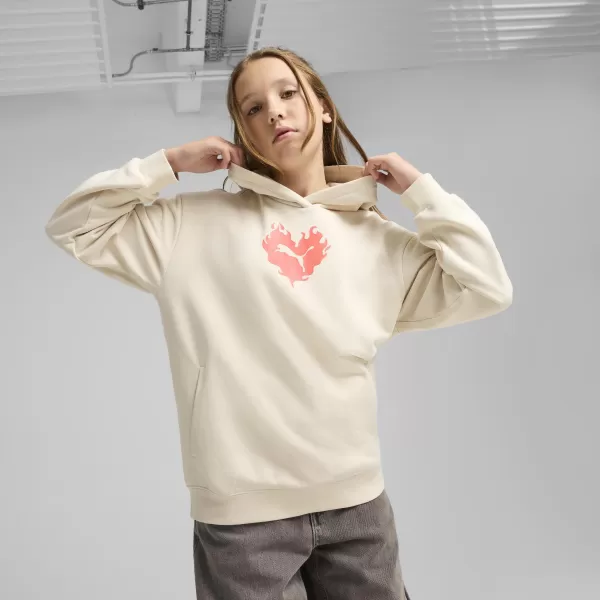  Mikina PUMA FLAMING LOVE HOODIE 685109_87 VYSOKOHORSKÝ SNEH 