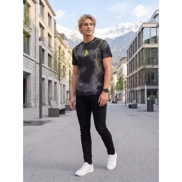  Prémiové pánske funkčné tričko ALTISPORT VOJ/ALM113TR01 ČIERNO-FLUO ŽLTÁ 