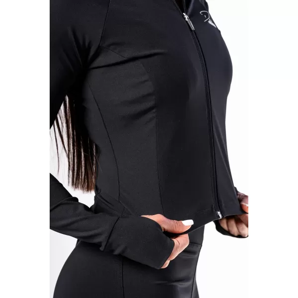  Deni x Fitness tričko so zipsom 314 BLACK Nebbia 
