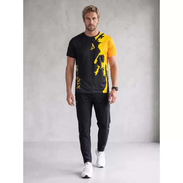  Prémiové pánske funkčné tričko ALTISPORT VOJ/ALM112TR01 ČIERNO-FLUO ORANŽOVÁ 