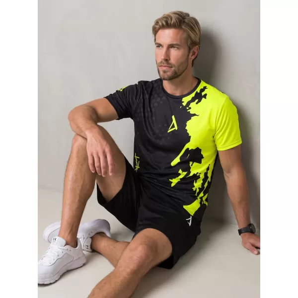  Prémiové pánske funkčné tričko ALTISPORT VOJ/ALM112TR01 ČIERNO-FLUO ŽLTÁ 