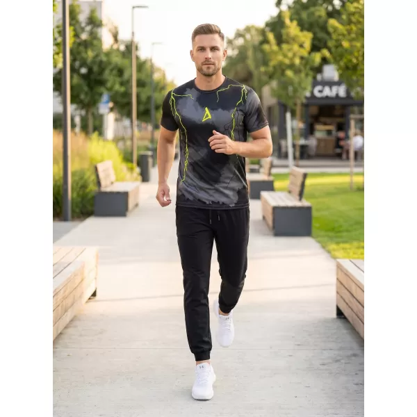  Prémiové pánske funkčné tričko ALTISPORT VOJ/ALM113TR01 ČIERNO-FLUO ŽLTÁ 