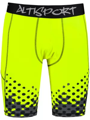 Pánske športové legíny nad kolená premium ALTISPORT VOJ/ALM109LEG02 FLUO ŽLTÁ