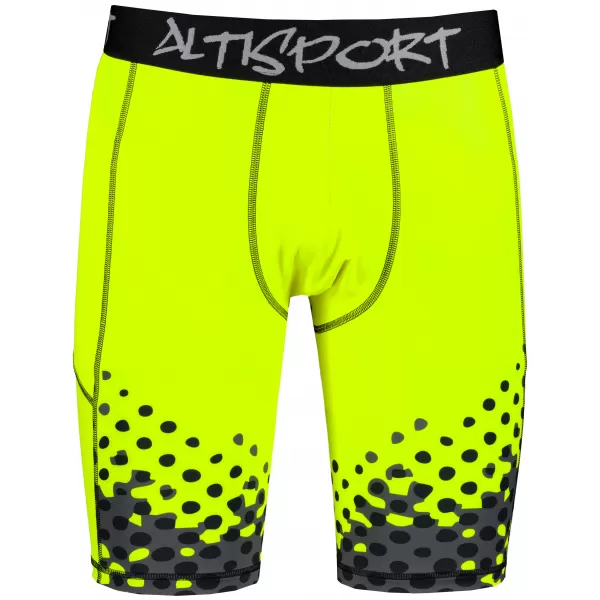  Pánske športové legíny nad kolená premium ALTISPORT VOJ/ALM109LEG02 FLUO ŽLTÁ 