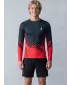 Funkčná kompresia mužov T -shirt s prémiou s dlhým rukávom ALTISPORT VOJ/ALM109TR03 ČERVENÁ/ČIERNA