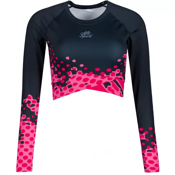 Dámsky funkčný prémiový crop top ALTISPORT VOJ/ALW109TR04 RUŽOVO-ČIERNA 