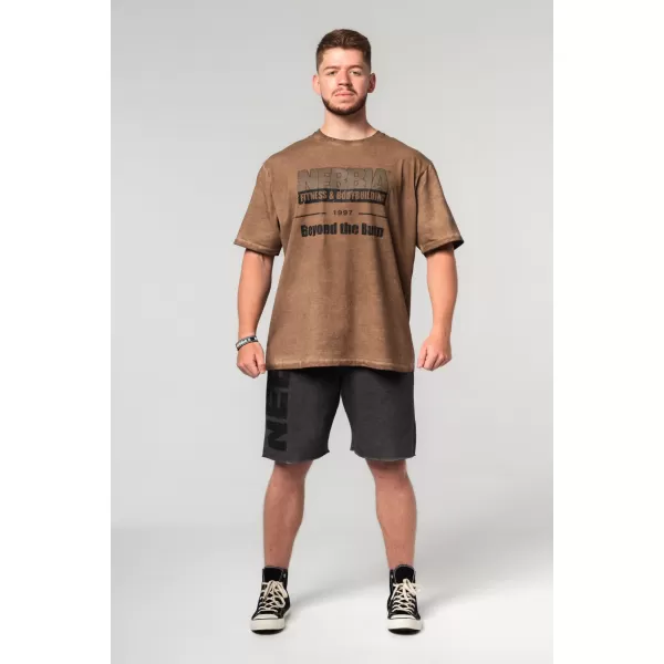  Vyprané oversized tričko HERITAGE 355 SVETLO HNEDÁ Nebbia 