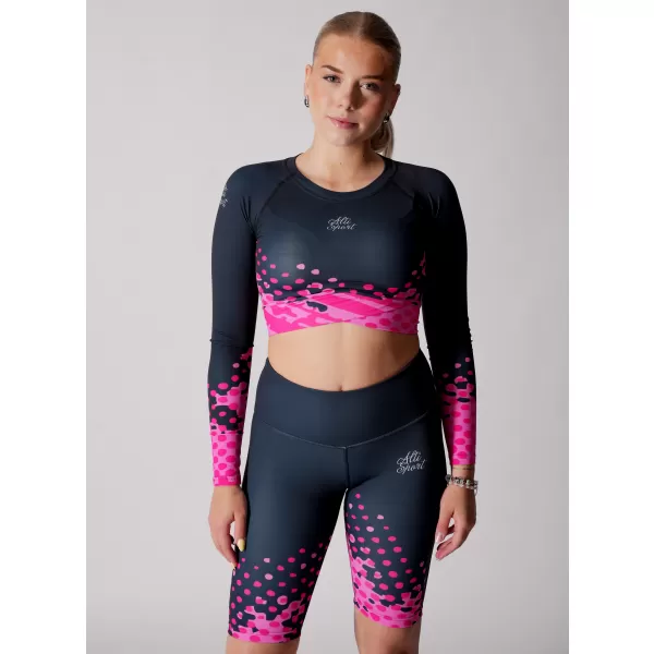  Dámsky funkčný prémiový crop top ALTISPORT VOJ/ALW109TR04 RUŽOVO-ČIERNA 