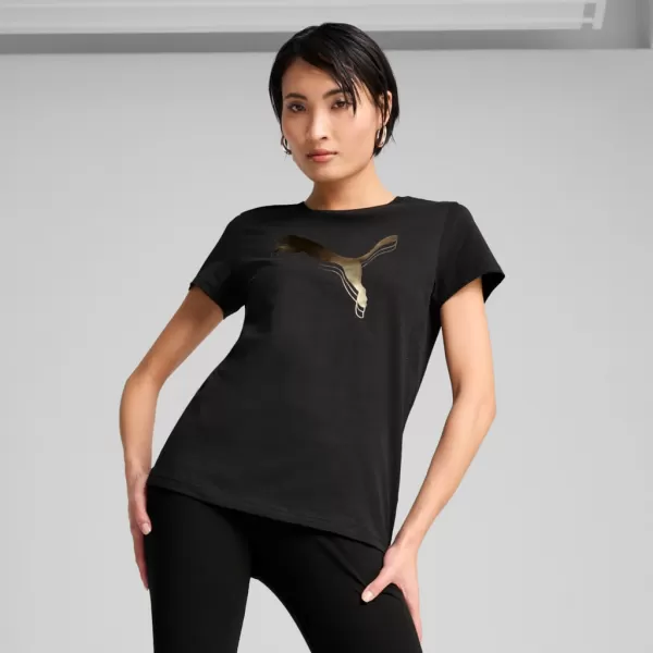  Tričko PUMA ESS METALLIC TEE 684995-51 ČIERNY 